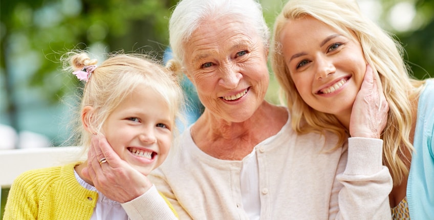 Three generations of women